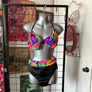 sea fair multicolored black bikini set